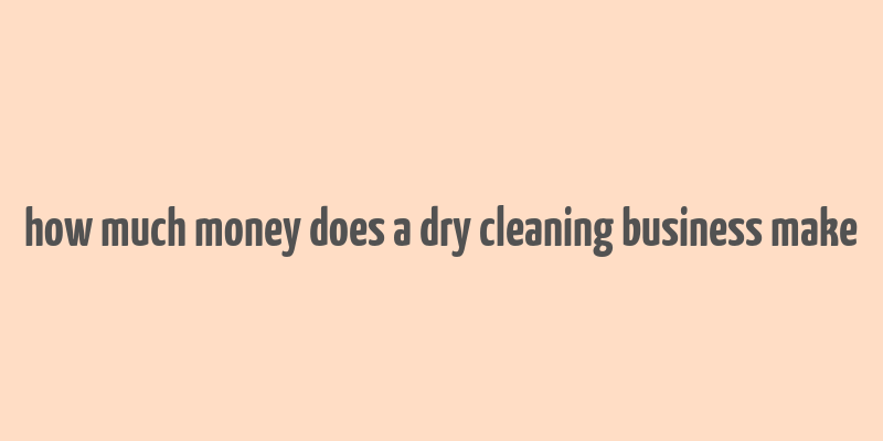 how much money does a dry cleaning business make