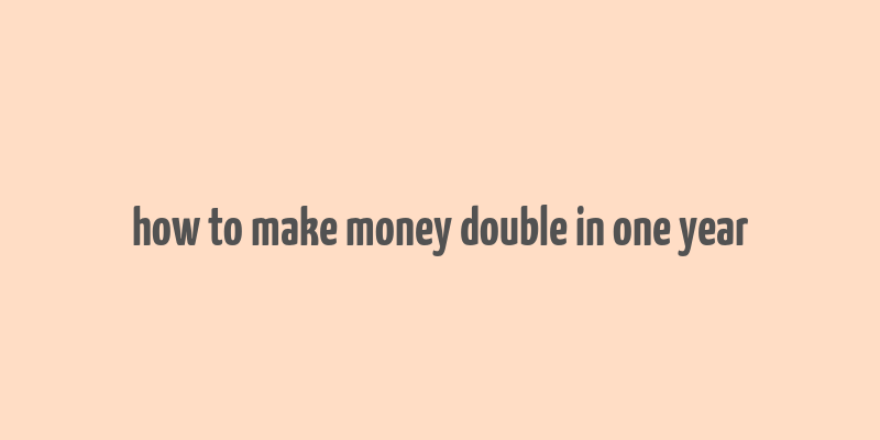 how to make money double in one year