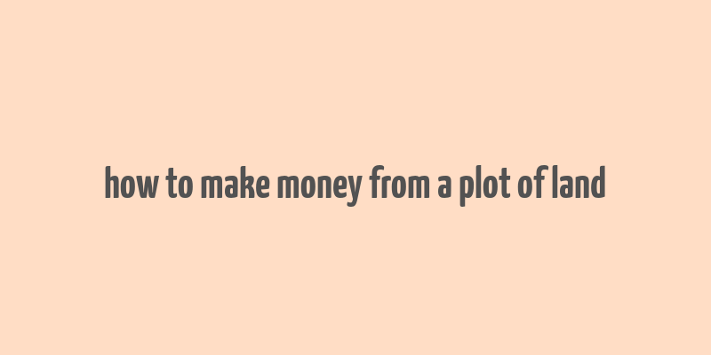 how to make money from a plot of land