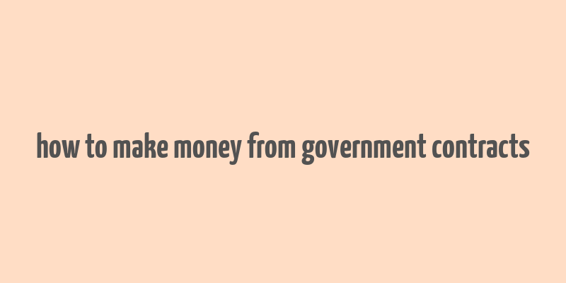 how to make money from government contracts