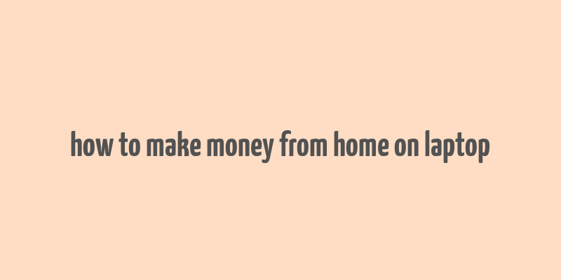 how to make money from home on laptop