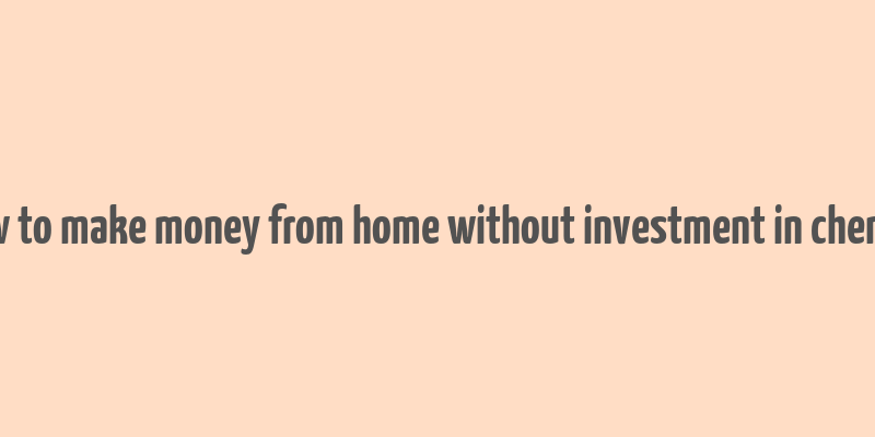 how to make money from home without investment in chennai