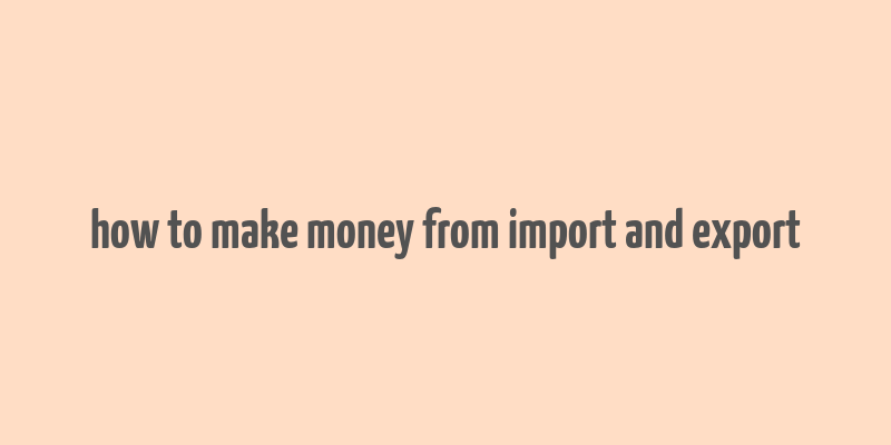 how to make money from import and export