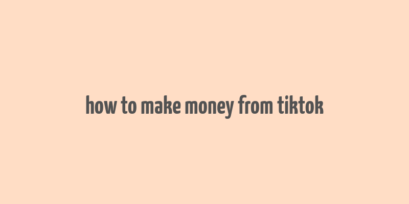 how to make money from tiktok