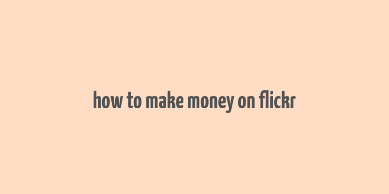 how to make money on flickr