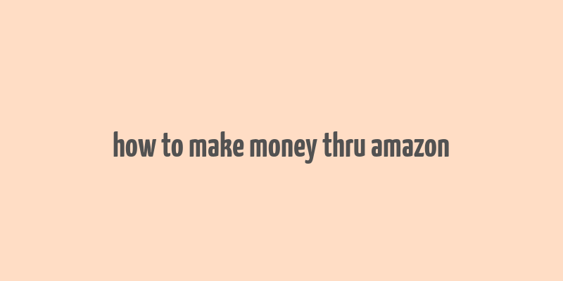 how to make money thru amazon