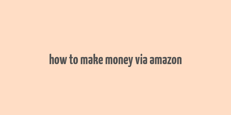 how to make money via amazon