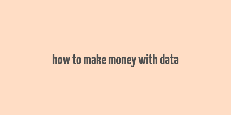 how to make money with data