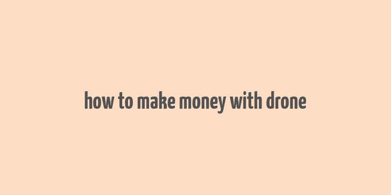 how to make money with drone