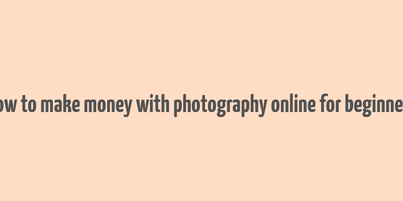 how to make money with photography online for beginners