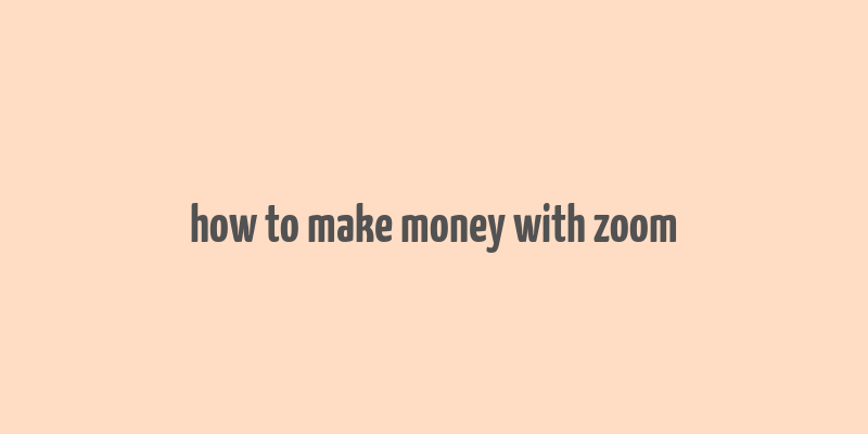 how to make money with zoom