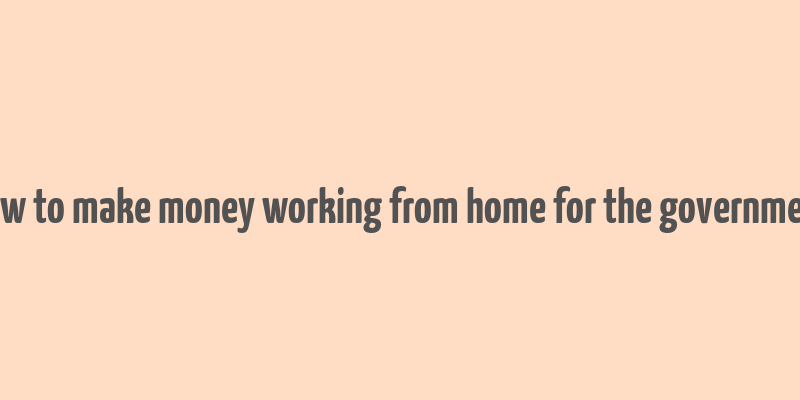 how to make money working from home for the government