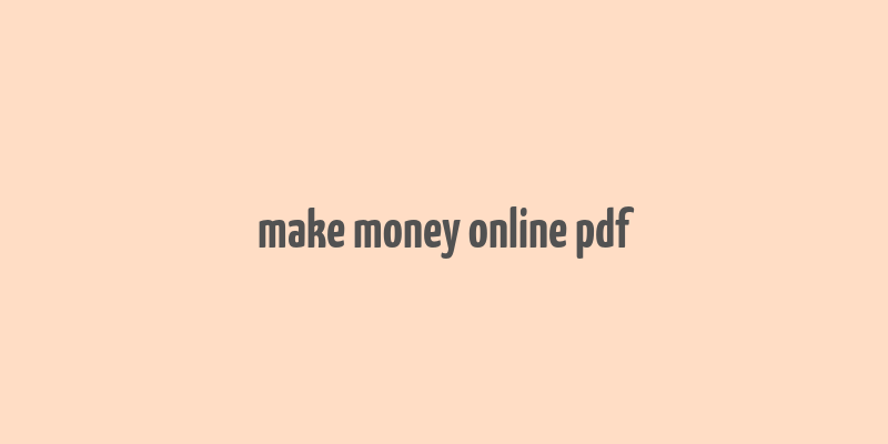 make money online pdf