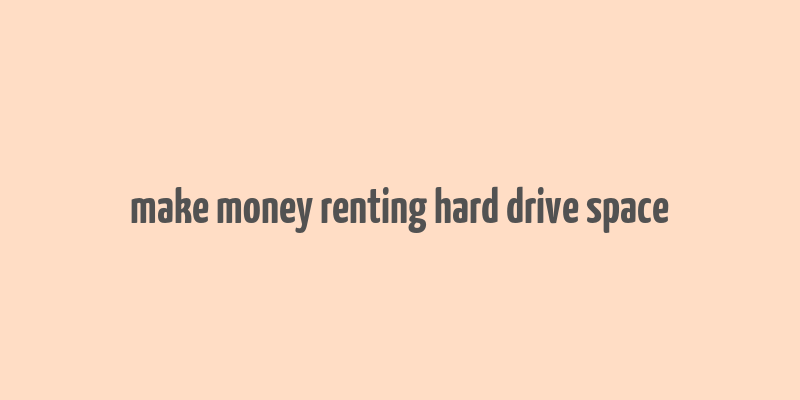 make money renting hard drive space