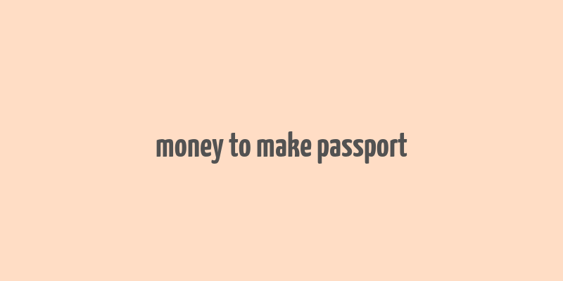 money to make passport