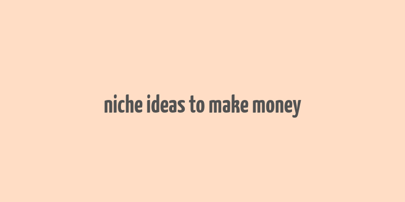 niche ideas to make money