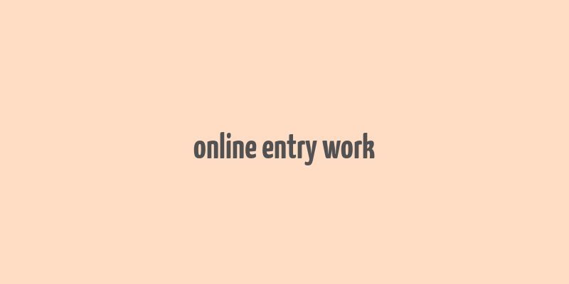 online entry work