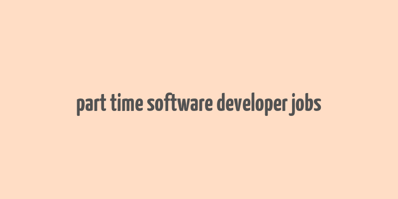 part time software developer jobs