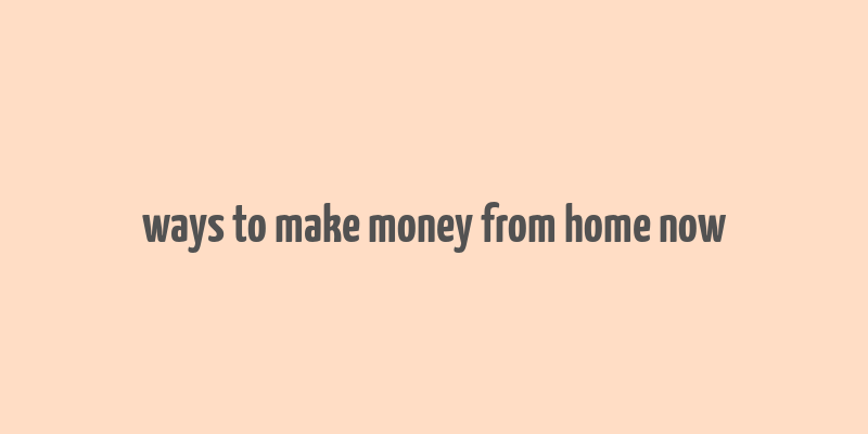 ways to make money from home now