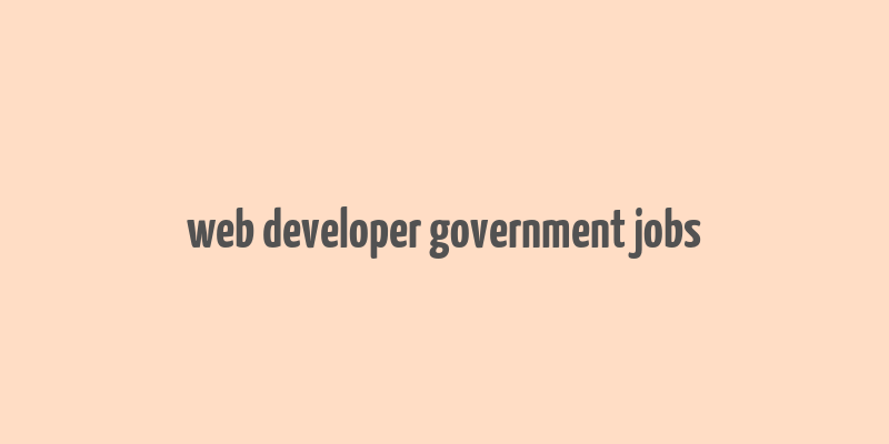 web developer government jobs