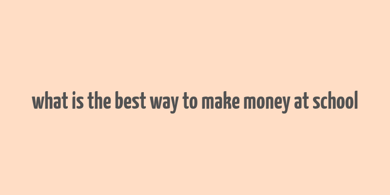 what is the best way to make money at school