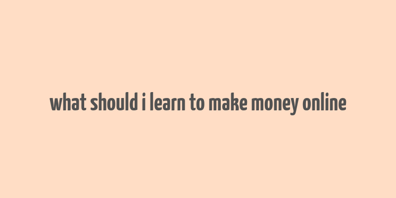 what should i learn to make money online