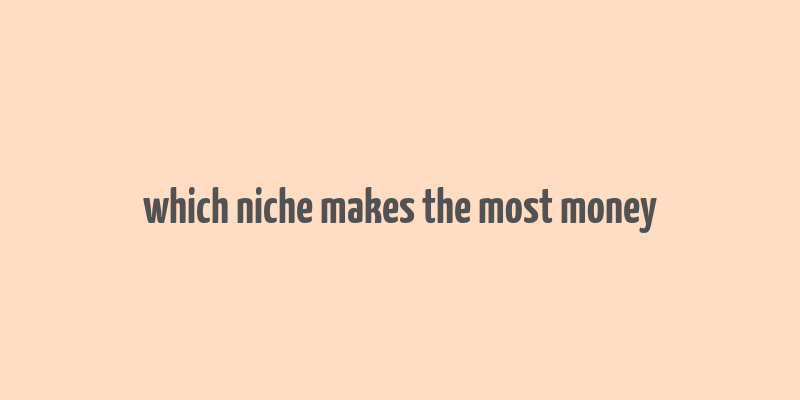 which niche makes the most money