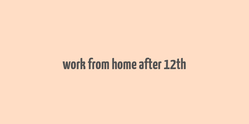 work from home after 12th